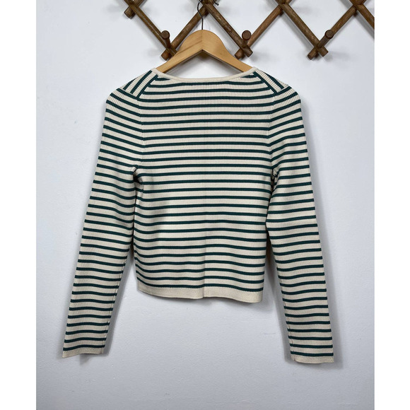 Madewell Carmon Crop Cardigan Sweater in Stripe Size L - Picture 6 of 12